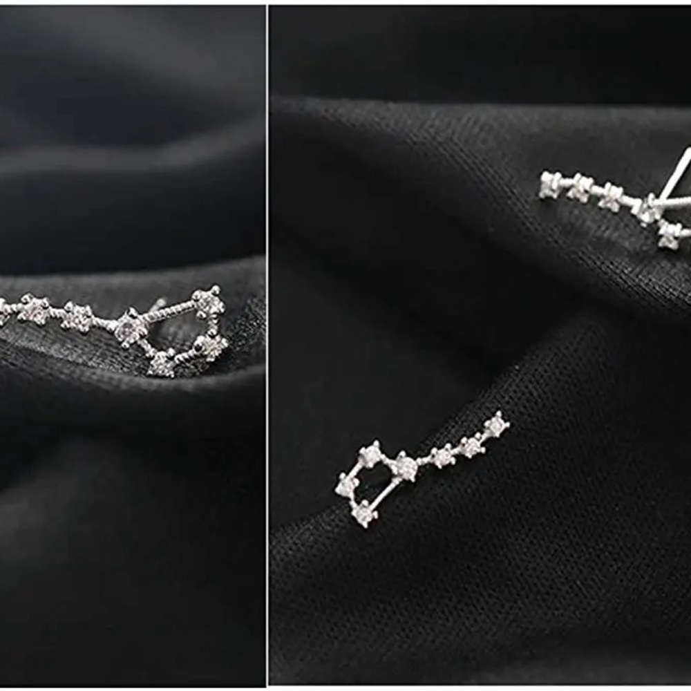 NEW Stylish Dipper Shaped Stud Diamond Earrings - Picture 3 of 4